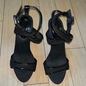 Sexy mesh stiletto style heels with wrap around ankle straps.